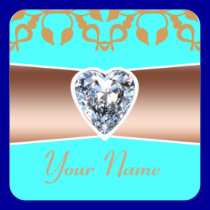 Personalized Diamond Stickers on Black stickers