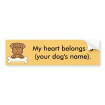 Personalized Dogue de Bordeaux Bumper Sticker