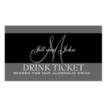 Personalized Drink Ticket for Wedding Reception Business Cards