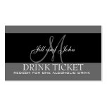 Personalized Drink Ticket for Wedding Reception Business Cards