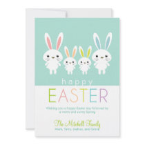 Personalized Easter Bunnies Greeting Card Personalized Invite