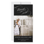Personalized Elegant Script Wedding Thank You photo cards