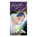 Personalized Elegant Script Wedding Thank You Customized Photo Card