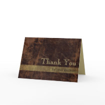 Personalized Executive Brown/Gold Thank You Cards