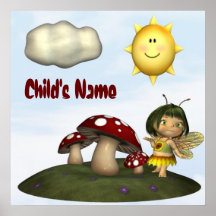 Personalized Fairy Poster mural 35x35