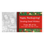 Personalized Fall Thanksgiving Leaves and Berries Customized Photo Card