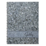 Personalized Faux Sparkle Spiral Notebook