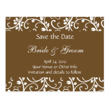 Personalized Floral Vine Save the Date Post Card