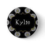 Personalized Flower Power Brights Award Name Pin buttons