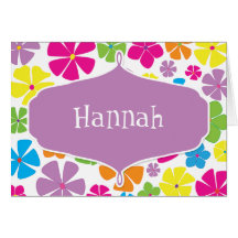 Personalized Flower Power Brights Note Card