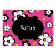 Personalized Flower Power Brights Note Card