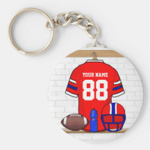 Personalized Football Grid Iron Jersey Keychain