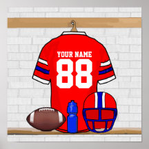 Personalized Football Grid Iron Jersey Poster