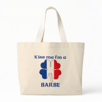 Personalized French Kiss Me I'm Barbe Tote Bags