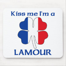 Personalized French Kiss Me I'm Lamour Mouse Pad