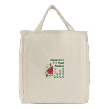 Personalized Fresh Produce with Watermelon Embroidered Tote Bag