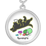 Personalized Funny Black Labrador Cartoon Necklace