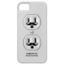 Personalized Funny Moustache Power Outlet iPhone 5 Cover