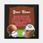 Personalized Funny Sports Bar and Grill Refrigerator Magnet