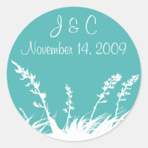 Personalized Garden Silhouette Envelope Seal Round Sticker