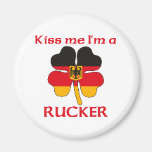 Personalized German Kiss Me I'm Rucker Refrigerator Magnets