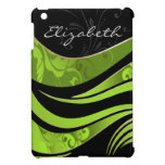 personalized green damask pattern girly Ipad case ipad mini cases