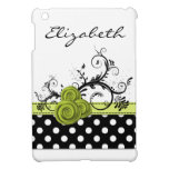 personalized green polka dots rose girly Ipad case ipad mini cases