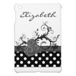 personalized grey polka dots roses girly Ipad case ipad mini cases
