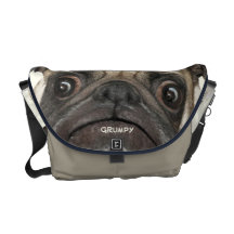 Personalized Grumpy Puggy Courier Bags