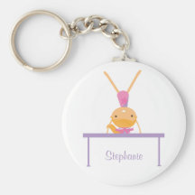 Personalized gymnastics balance beam kids keychain