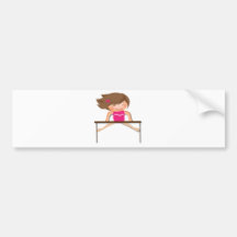 Personalized GYMNASTICS Girl Bars Gifts Bumper Stickers