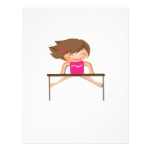 Personalized GYMNASTICS Girl Bars Gifts Letterhead Design
