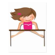Personalized GYMNASTICS Girl Bars Gifts Post Cards