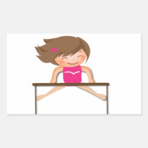 Personalized GYMNASTICS Girl Bars Gifts Rectangle Stickers