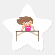Personalized GYMNASTICS Girl Bars Gifts Star Sticker
