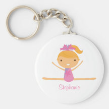 Personalized gymnastics split girls kids keychain
