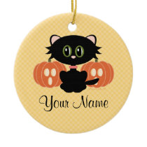 Personalized Halloween Cat Ornament ornaments