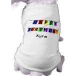 Personalized Happy Birthday Banner Pet Tee Shirt