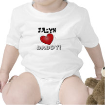 Personalized ' Hearts Daddy Baby Baby Bodysuits