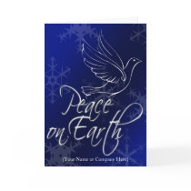 Personalized Holiday Card w/ Logo, Peace on Earth