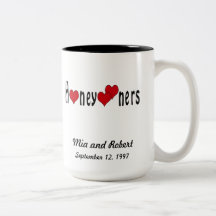 Personalized Honeymooners and Hearts Mug