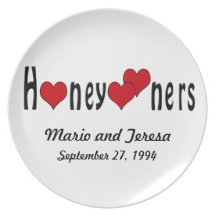 Personalized Honeymooners and Hearts Plates