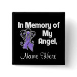 Personalized In Memory of My Angel Uterine Cancer buttons