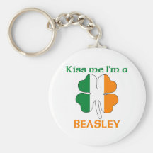 Personalized Irish Kiss Me I'm Beasley Key Chain