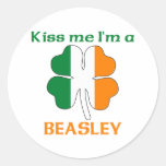 Personalized Irish Kiss Me I'm Beasley Stickers