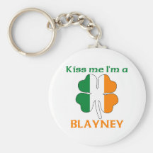 Personalized Irish Kiss Me I'm Blayney Key Chain