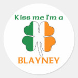 Personalized Irish Kiss Me I'm Blayney Stickers