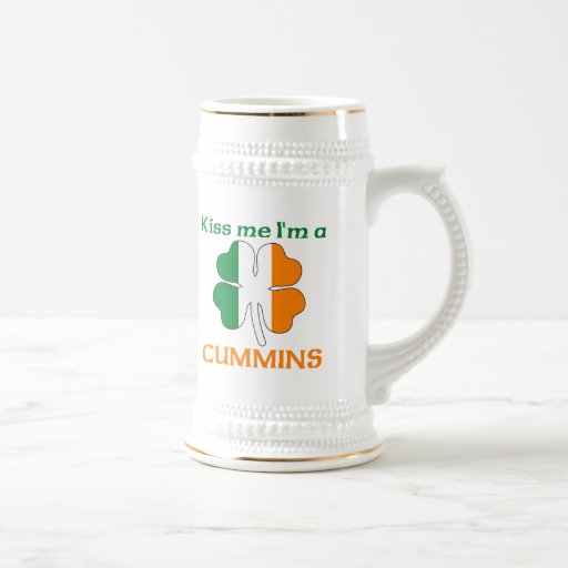 Personalized Irish Kiss Me I'm Cummins Coffee Mug