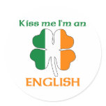 Personalized Irish Kiss Me I'm English stickers
