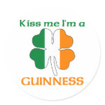 Personalized Irish Kiss Me I'm Guinness stickers